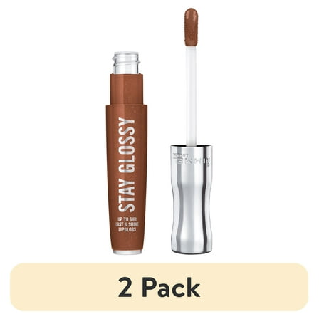 (2 pack) Rimmel Stay Glossy Lip Gloss, Penny to My Name 455, 0.18 fl oz