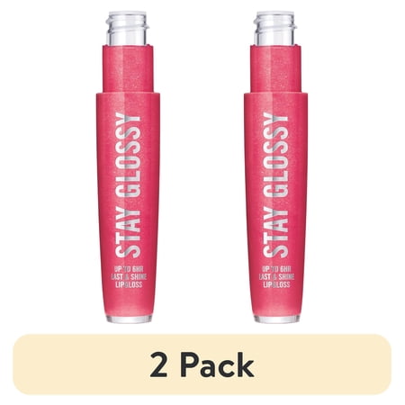 (2 pack) Rimmel Stay Glossy Lip Gloss, Reday to Flamingle, 0.18 oz