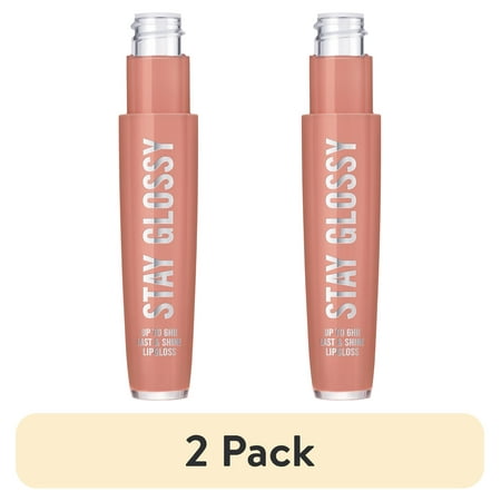(2 pack) Rimmel Stay Glossy Lip Gloss, Sunday Brunch, 0.18 oz