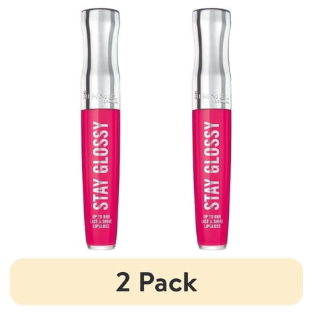 (2 pack) Rimmel Stay Glossy Lip Gloss, The Future is Pink