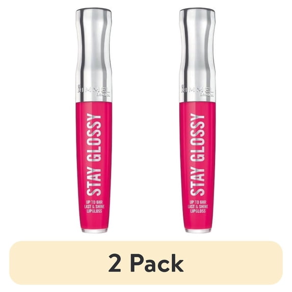 (2 pack) Rimmel Stay Glossy Lip Gloss, The Future is Pink