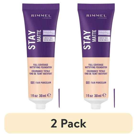 (2 pack) Rimmel Stay Matte Foundation, Fair