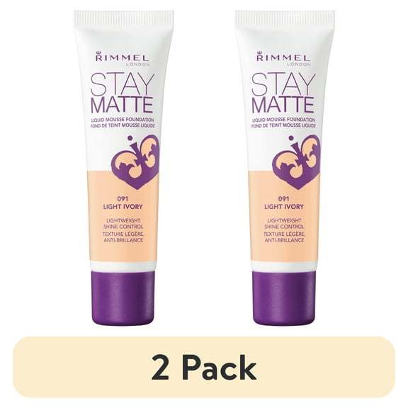 (2 pack) Rimmel Stay Matte Foundation, Light Ivory