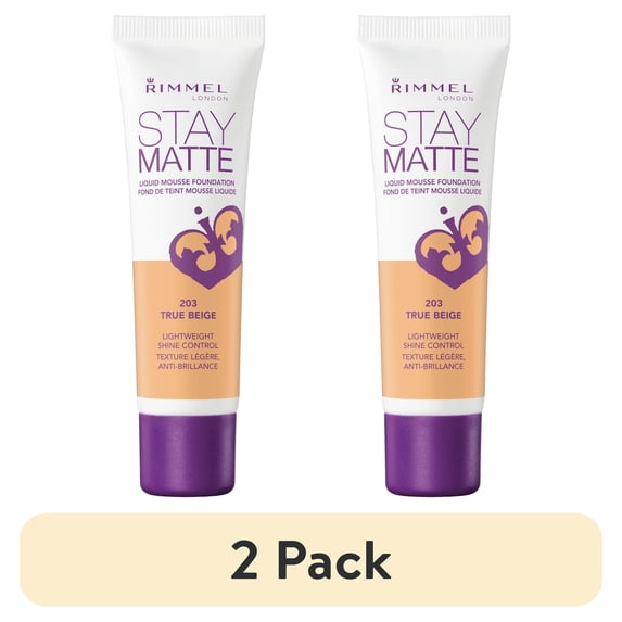 (2 pack) Rimmel Stay Matte Foundation, True Beige