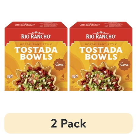 (2 pack) Rio Rancho Tostada Bowls Gluten Free Restaurant-Style Multigrain Corn Bowls, 4 Count, Box