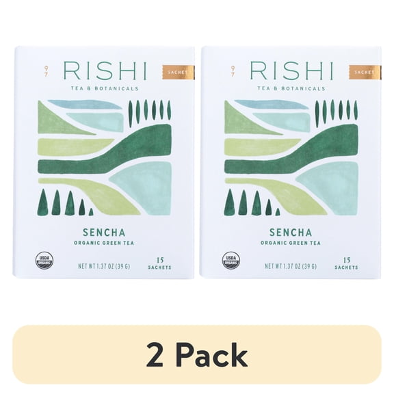 (2 pack) Rishi Tea Sencha Green Tea, Tea Bags, 15 Ct
