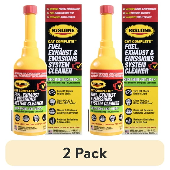 (2 pack) Rislone 4720 Cat Complete Fuel, Exhaust & Emissions System Cleaner, Automotive Additive, 16.9 oz