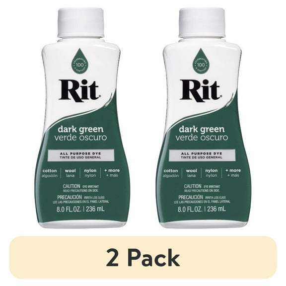 (2 pack) Rit All Purpose Liquid Dye, Dark Green, 8 fl oz