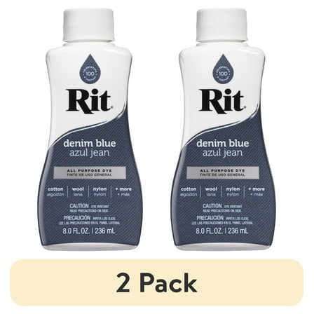 (2 pack) Rit, All Purpose Liquid Dye, Denim Blue, 8 fl oz