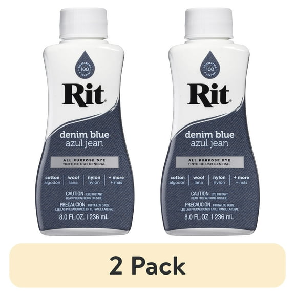 (2 pack) Rit, All Purpose Liquid Dye, Denim Blue, 8 fl oz
