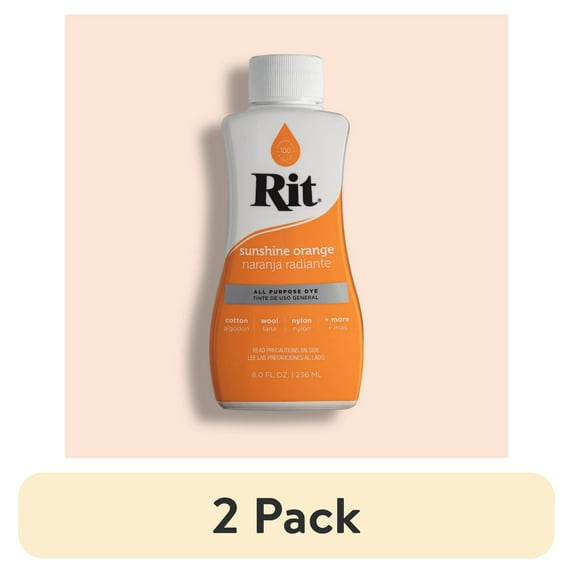 (2 pack) Rit All Purpose Liquid Dye, Sunshine Orange, 8 fl oz