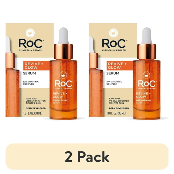 (2 pack) RoC 10% Vitamin C Face Serum - Anti-Aging, Skin Tone & Dark Spot Treatment, 1oz