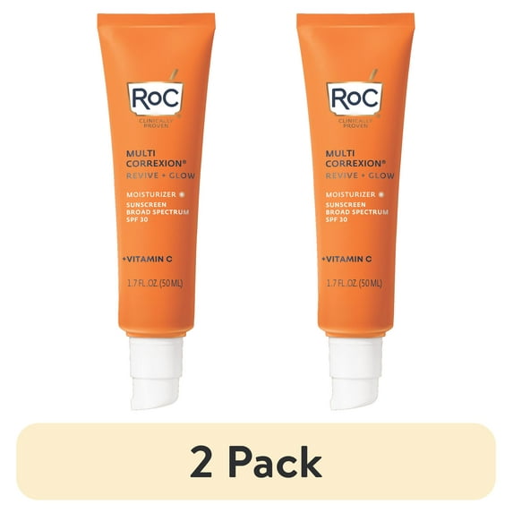 (2 pack) RoC Multi Correxion Revive + Glow Moisturizer SPF 30, All Skin Types, 1.7 Fl. oz