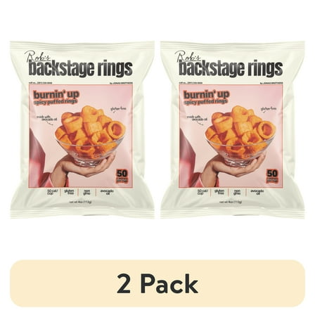 (2 pack) Rob's Backstage Rings, Gluten-Free, Burnin' Up Spicy Puffed Snack, 4oz