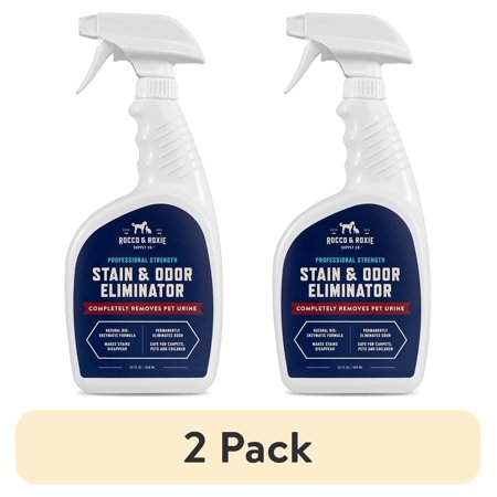 (2 pack) Rocco & Roxie Supply Co. Pet Stain Odor Remover Cleaner Spray, 32 Fluid Ounce