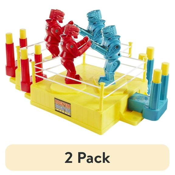 (2 pack) Rock 'Em Sock 'Em Robots Kids Game, Fighting Robots with Red Rocker & Blue Bomber