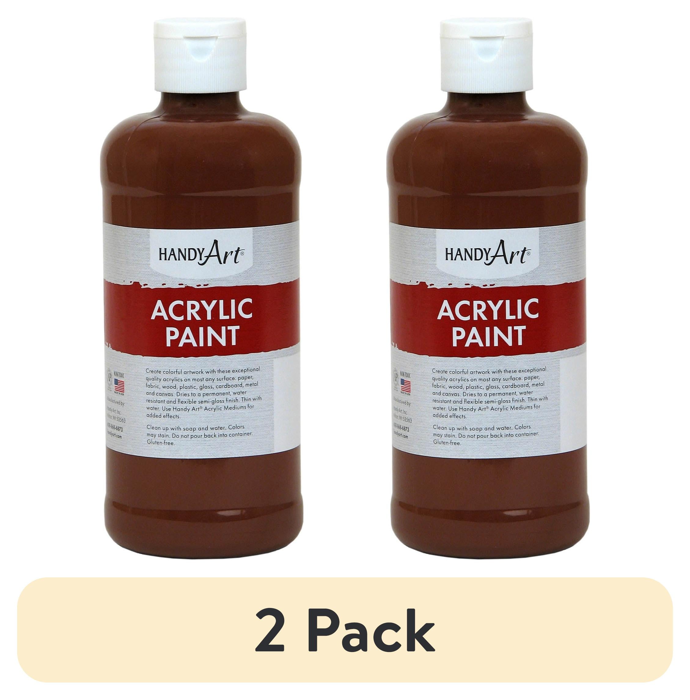 (2 pack) Handy Art Acrylic Paint 16 oz, Burnt Sienna