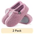thumbnail image 1 of (2 pack) RockDove Women's Teddy Fleece Closed Back Indoor Slipper, 1 of 7