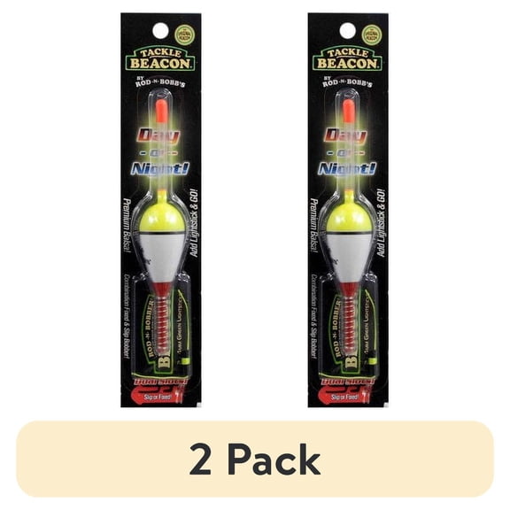 (2 pack) Rod-N-Bobbs Original Glow Bobber 2'' – Red/White Fishing Float