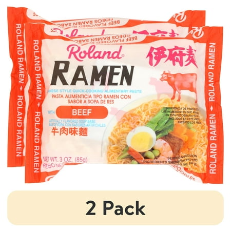 (2 pack) Roland Beef Ramen Noodle Soup 3oz