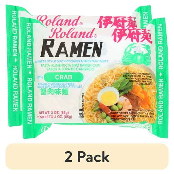 (2 pack) Roland Ramen, Crab, 3oz