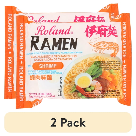(2 pack) Roland Ramen, Shrimp, 3oz