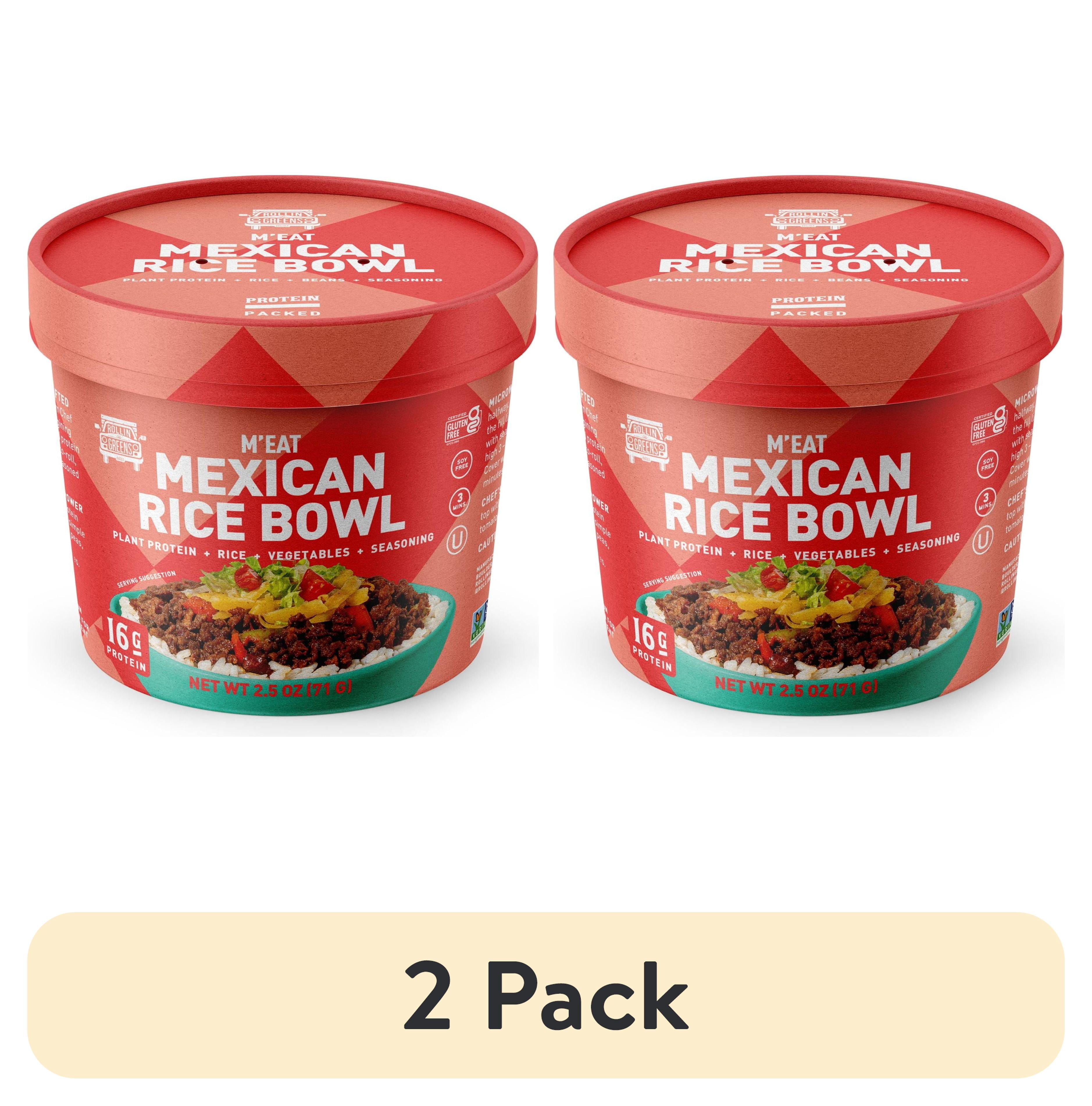(2 pack) RollinGreens Plant-Based Mexican Rice Bowl, 2.5oz Bowl, 1 Count