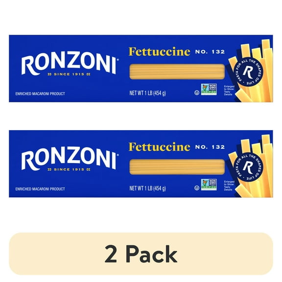 (2 pack) Ronzoni Fettuccine Pasta,No. 132, 16 oz. Box