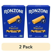(2 pack) Ronzoni Rigatoni Pasta, 16 oz, Large, Ribbed Tubes, Non-GMO, (Shelf Stable) Box