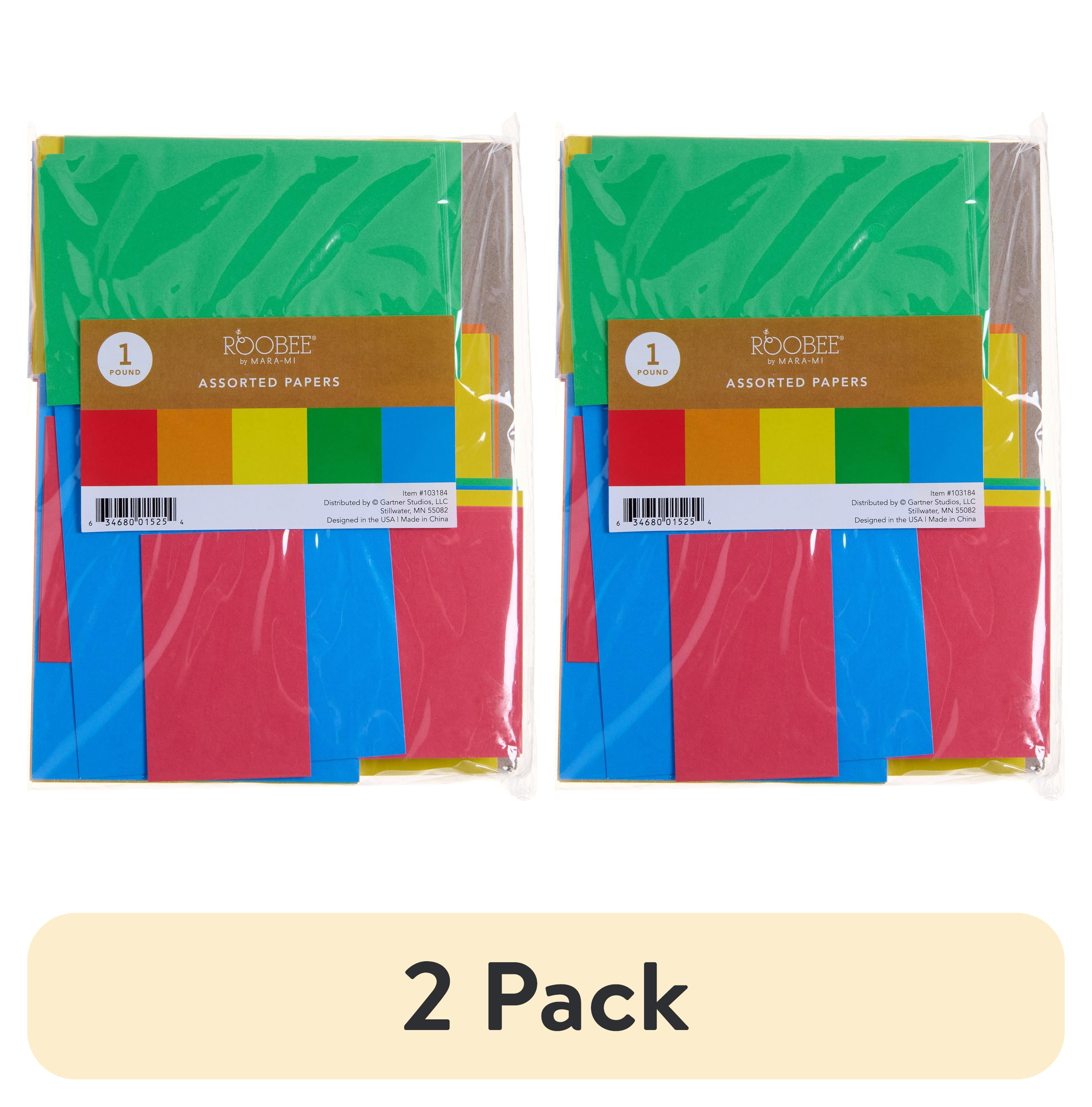 (2 pack) Roobee by Mara Mi Primary Multicolor Scrap Pack, Scrapbook Paper, Decorative Paper, 1LB
