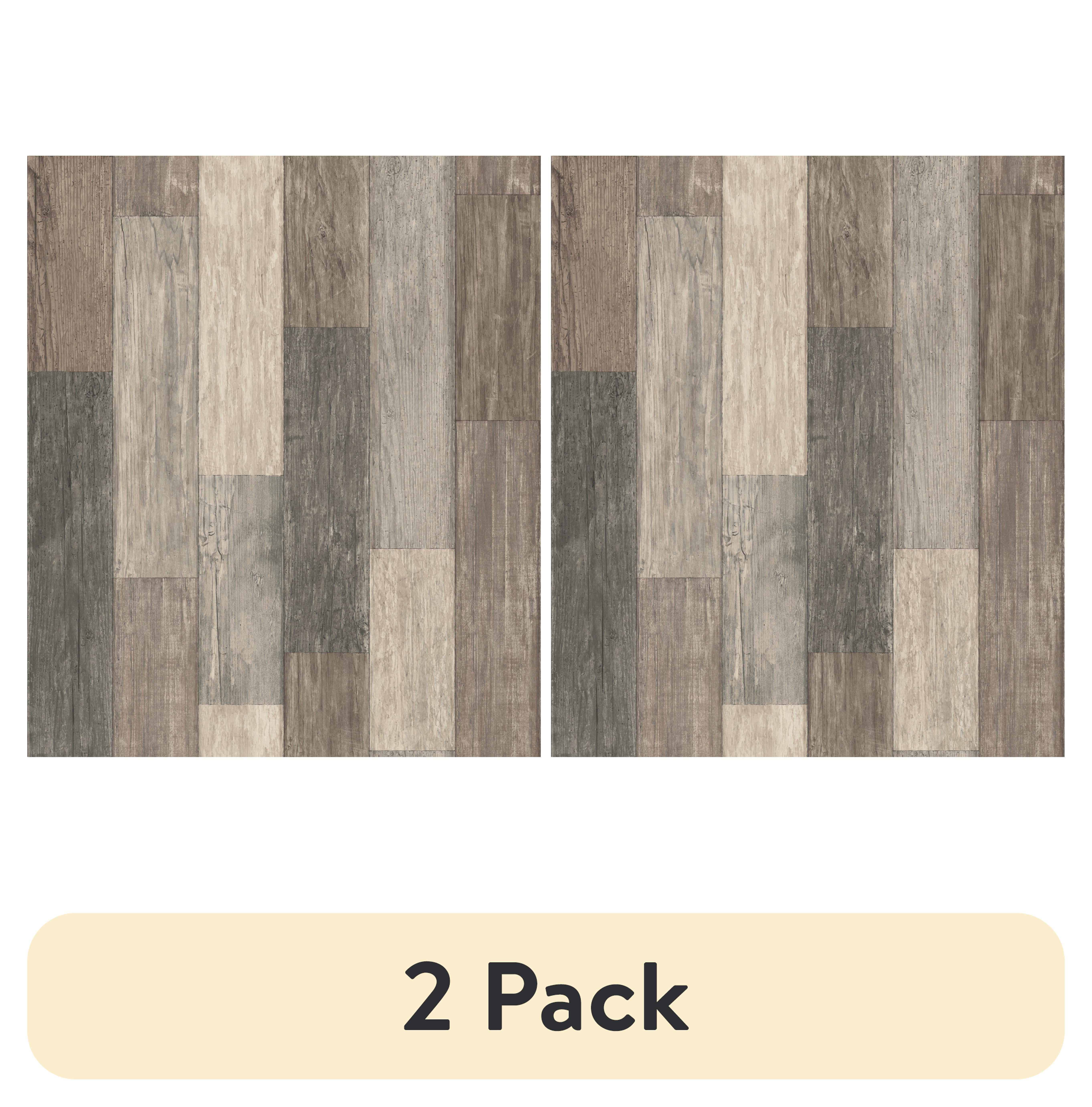 (2 pack) RoomMates Dark Brown Weathered Wood Plank Peel and Stick Wallpaper, 20.5 in x 18 ft