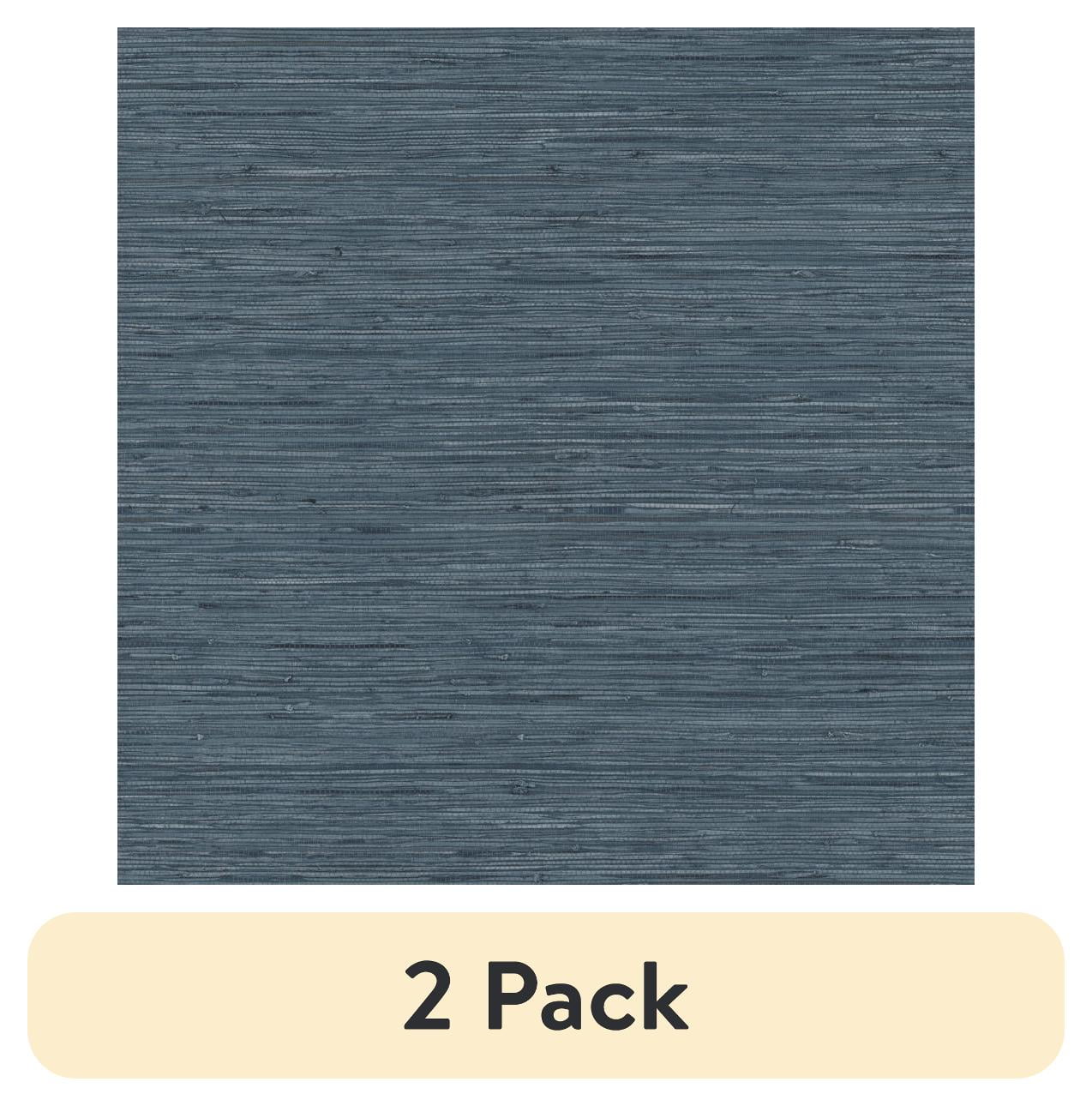 (2 pack) RoomMates Faux Grasscloth Blue Peel and Stick Wallpaper, 20.5 in wide x 18 ft