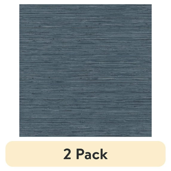 (2 pack) RoomMates Faux Grasscloth Blue Peel and Stick Wallpaper, 20.5 in wide x 18 ft