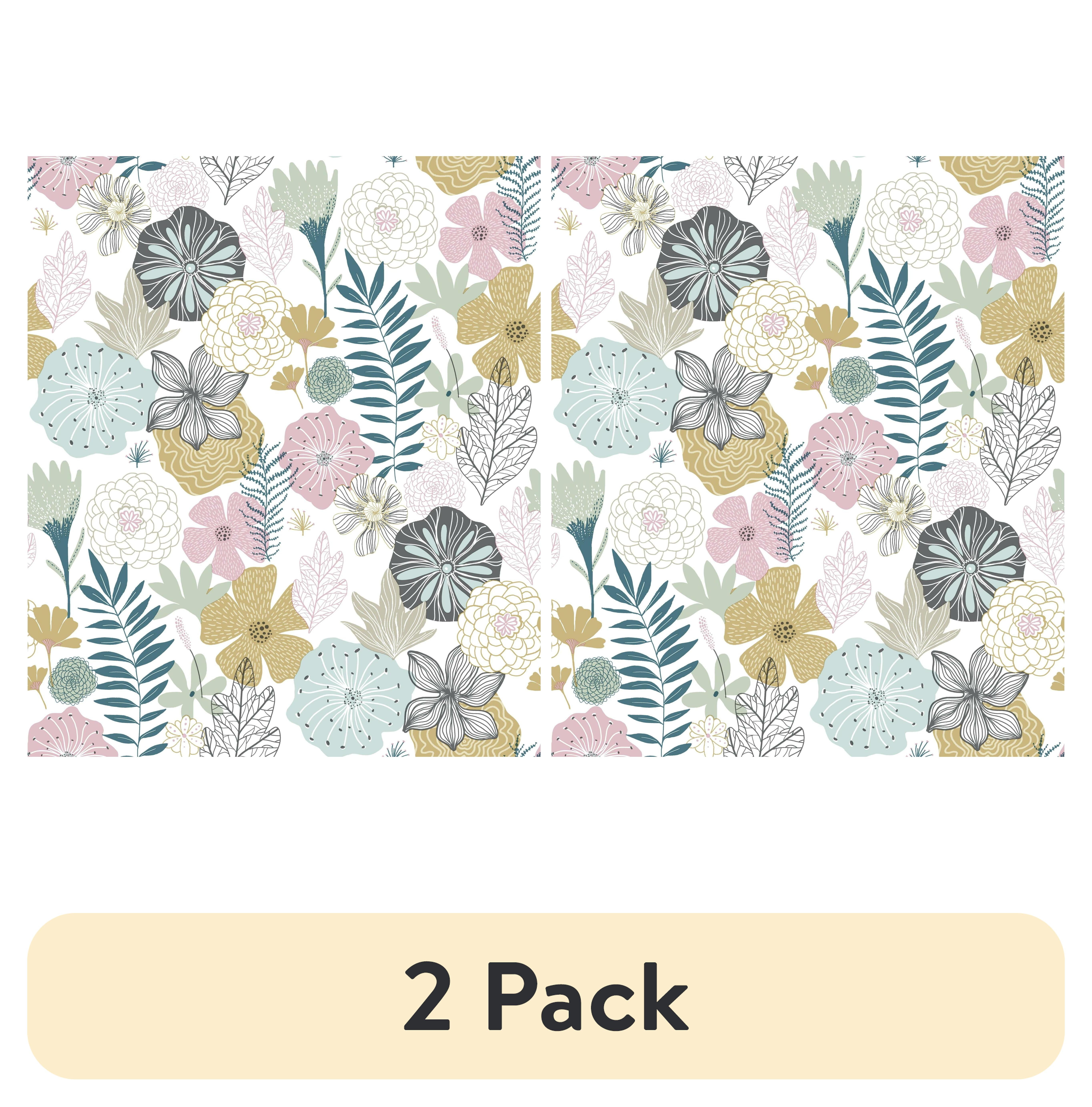 (2 pack) RoomMates Perennial Pink Floral Peel and Stick Wallpaper, 20.5 inches x 18 feet, 1 roll,