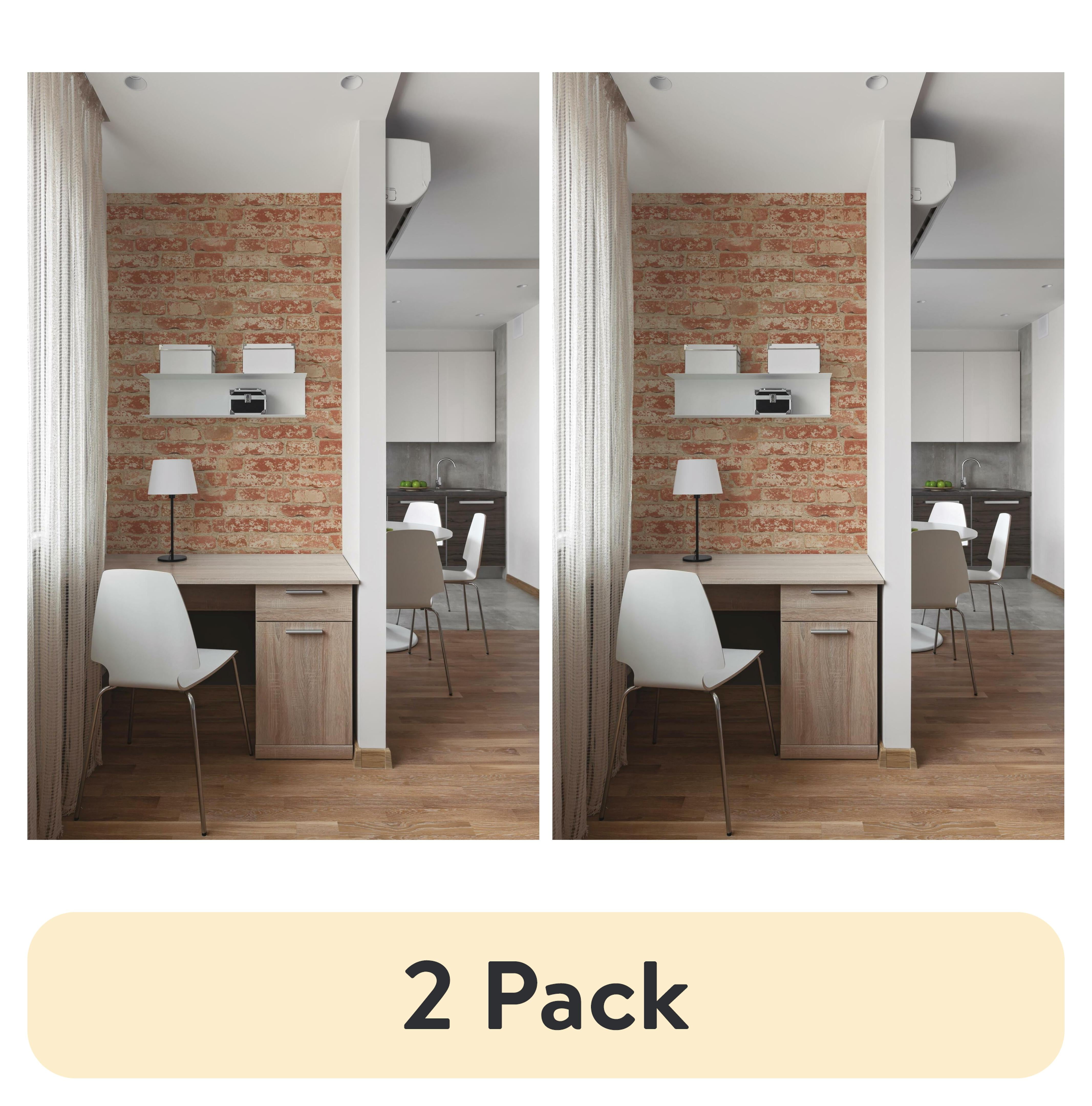 (2 pack) RoomMates Reclaimed Brick Peel and Stick Wallpaper, 20.5 in x 18 ft
