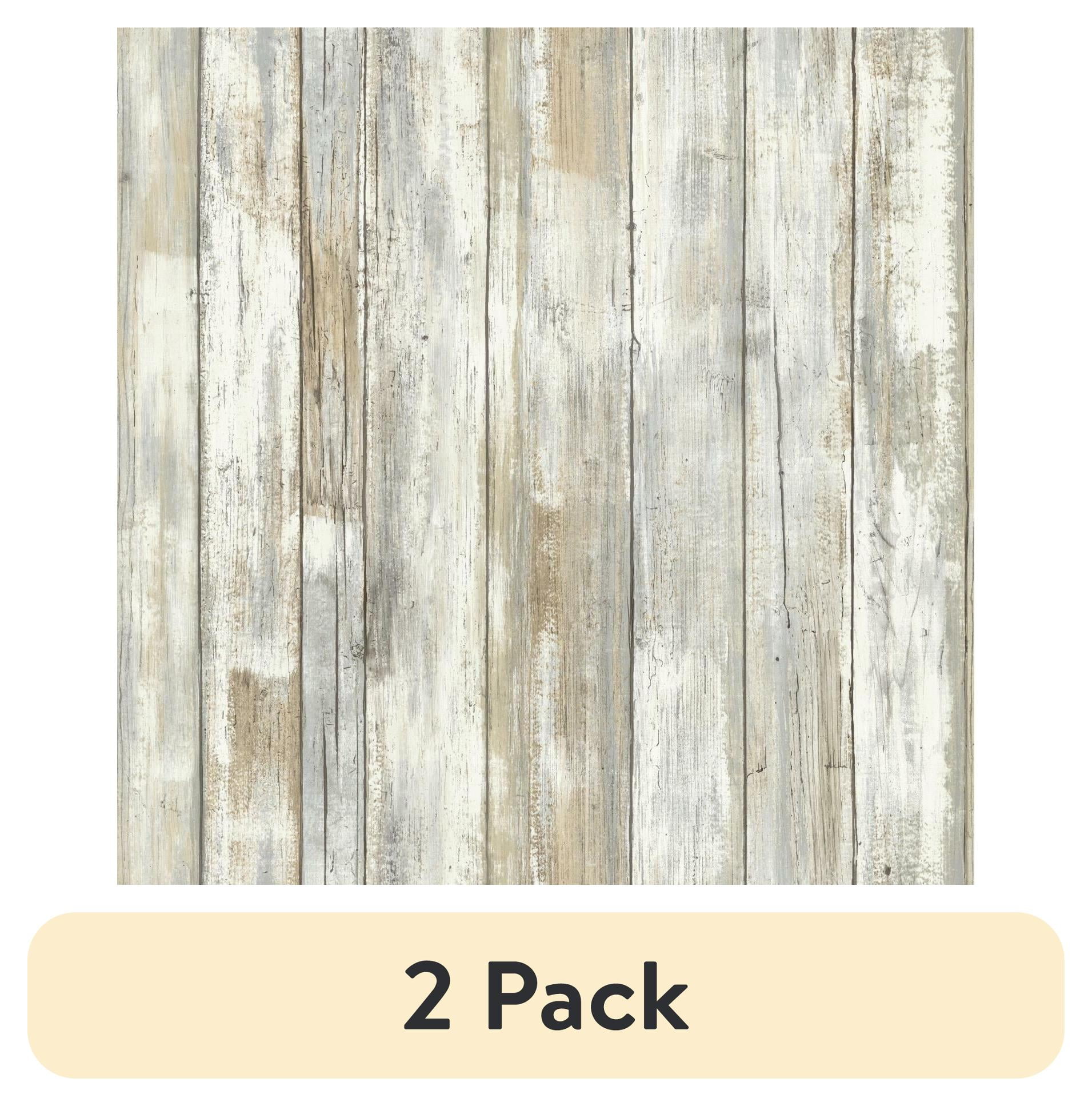 (2 pack) RoomMates Tan Woodplank Peel and Stick Wallpaper