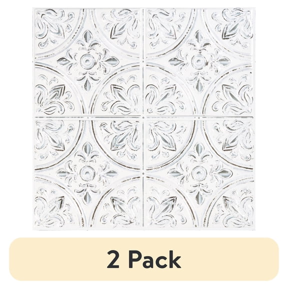 (2 pack) RoomMates Tin White Peel & Stick Tile Backsplash