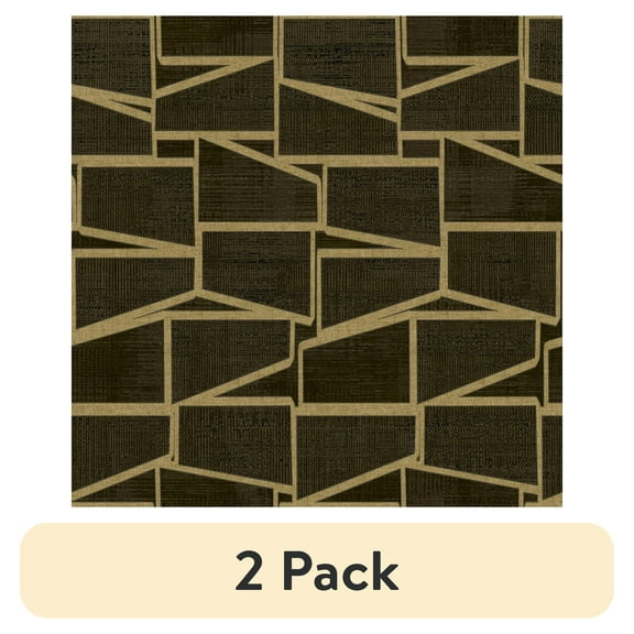 (2 pack) Roommates Studio Black and Gold Carver Geo Peel and Stick Wallpaper 30.75 Sq. ft, 1 Count