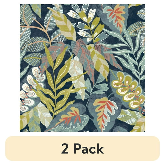 (2 pack) Roommates Studio Blue Malena Floral Peel and Stick Wallpaper 30.75 Sq. ft