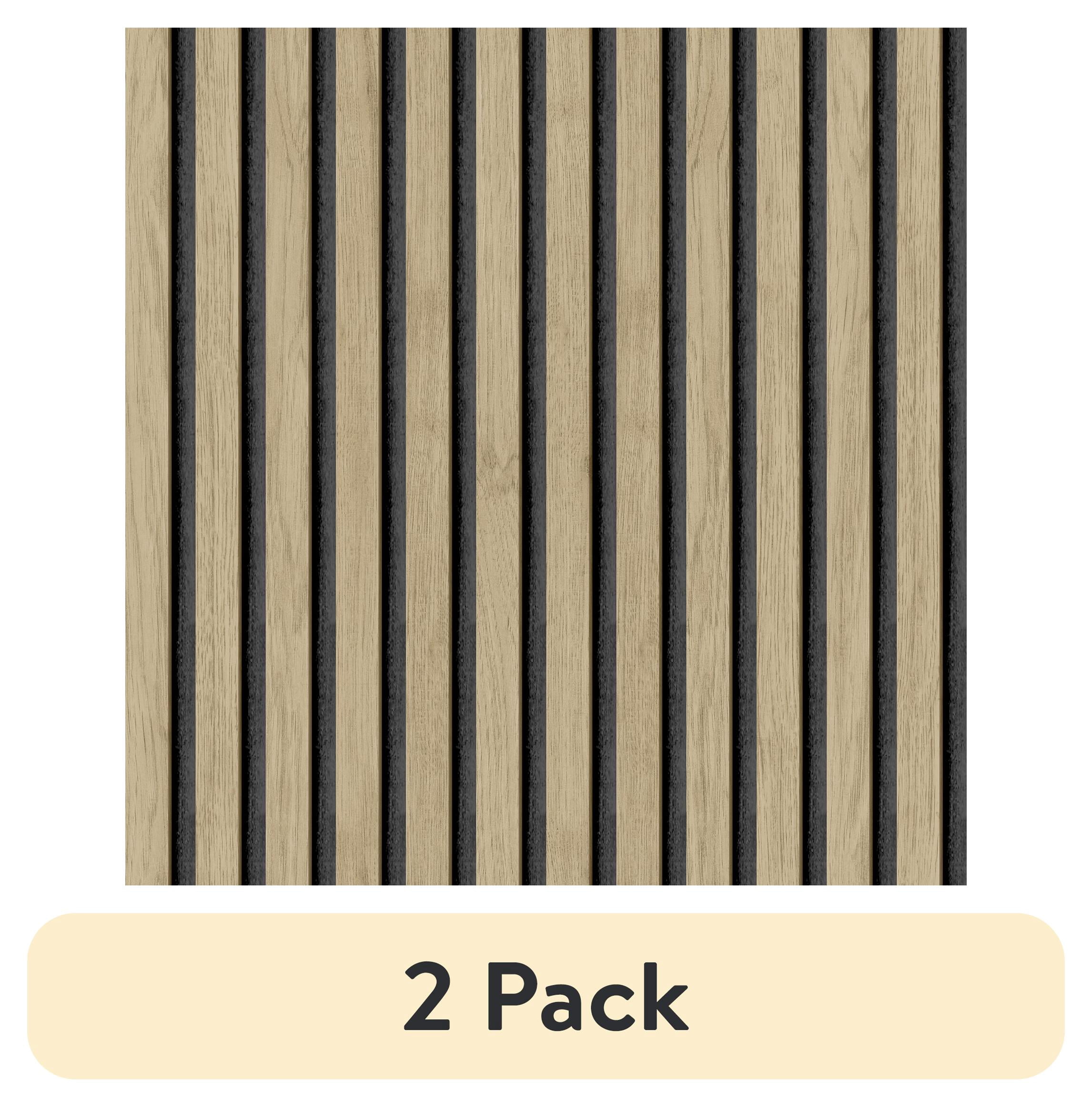 (2 pack) Roommates Studio Cream Oak Slat Peel and Stick Wallpaper 30.75 Sq. ft