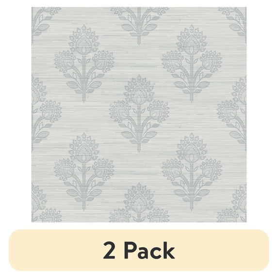 (2 pack) Roommates Studio Light Blue Auden Peel and Stick Wallpaper 30.75 Sq. ft