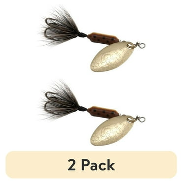 (2 pack) Rooster Tail, Inline Spinnerbait Fishing Lure, 1/16 oz, Brown Trout