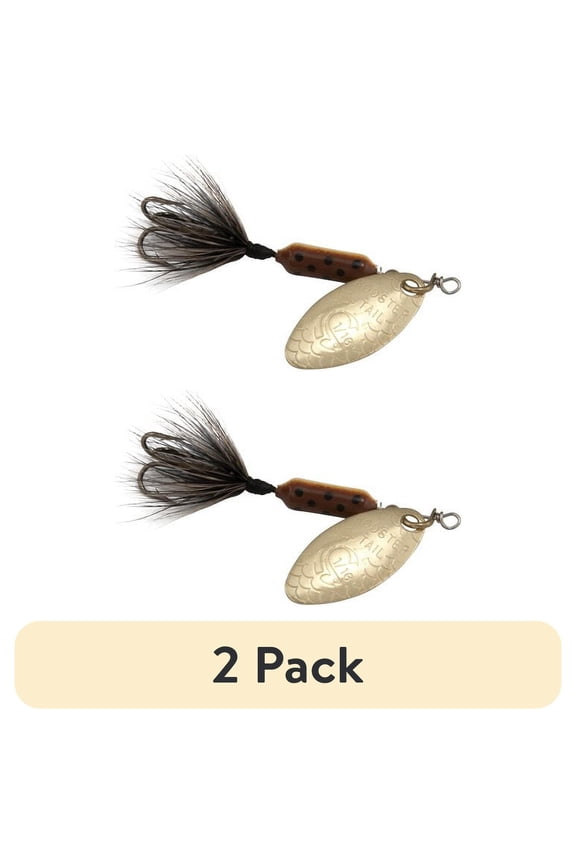 (2 pack) Rooster Tail, Inline Spinnerbait Fishing Lure, 1/16 oz, Brown Trout
