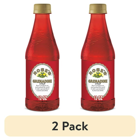 (2 pack) Rose's Cane Sugar Grenadine Mixer, 12 fl oz, Bottle