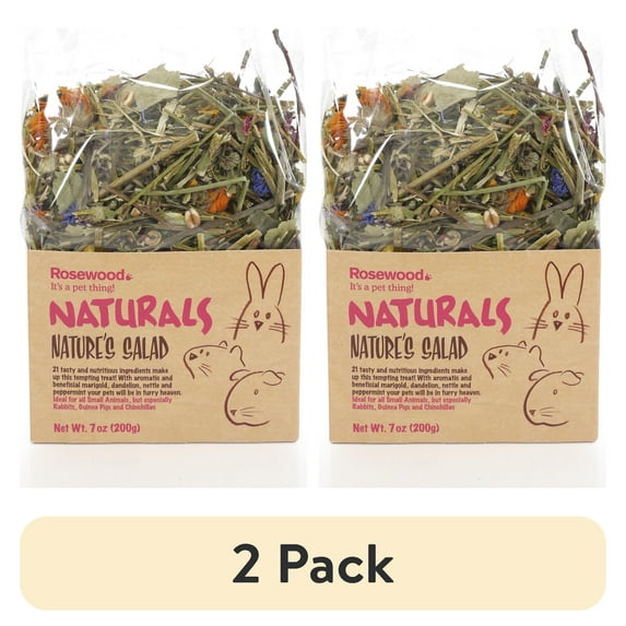 (2 pack) Rosewood Naturals Nature's Salad Rabbit, Guinea Pig, & Chinchilla Treat