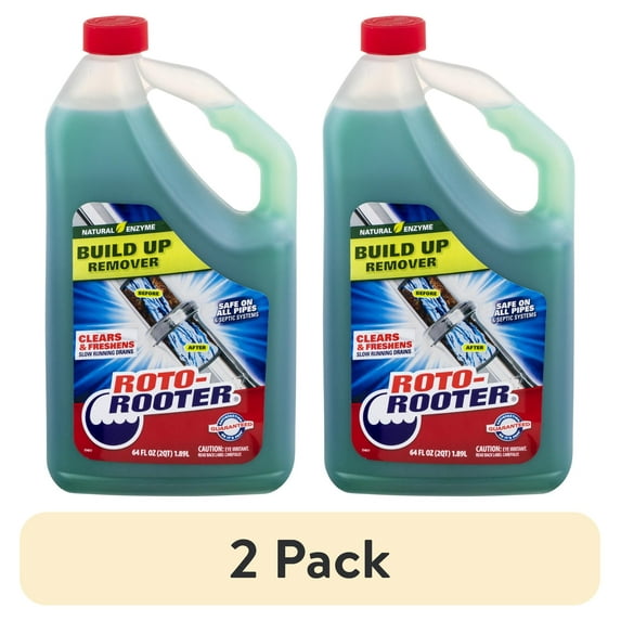 (2 pack) Roto-Rooter Drain Clog Remover, 64 Fluid Ounce