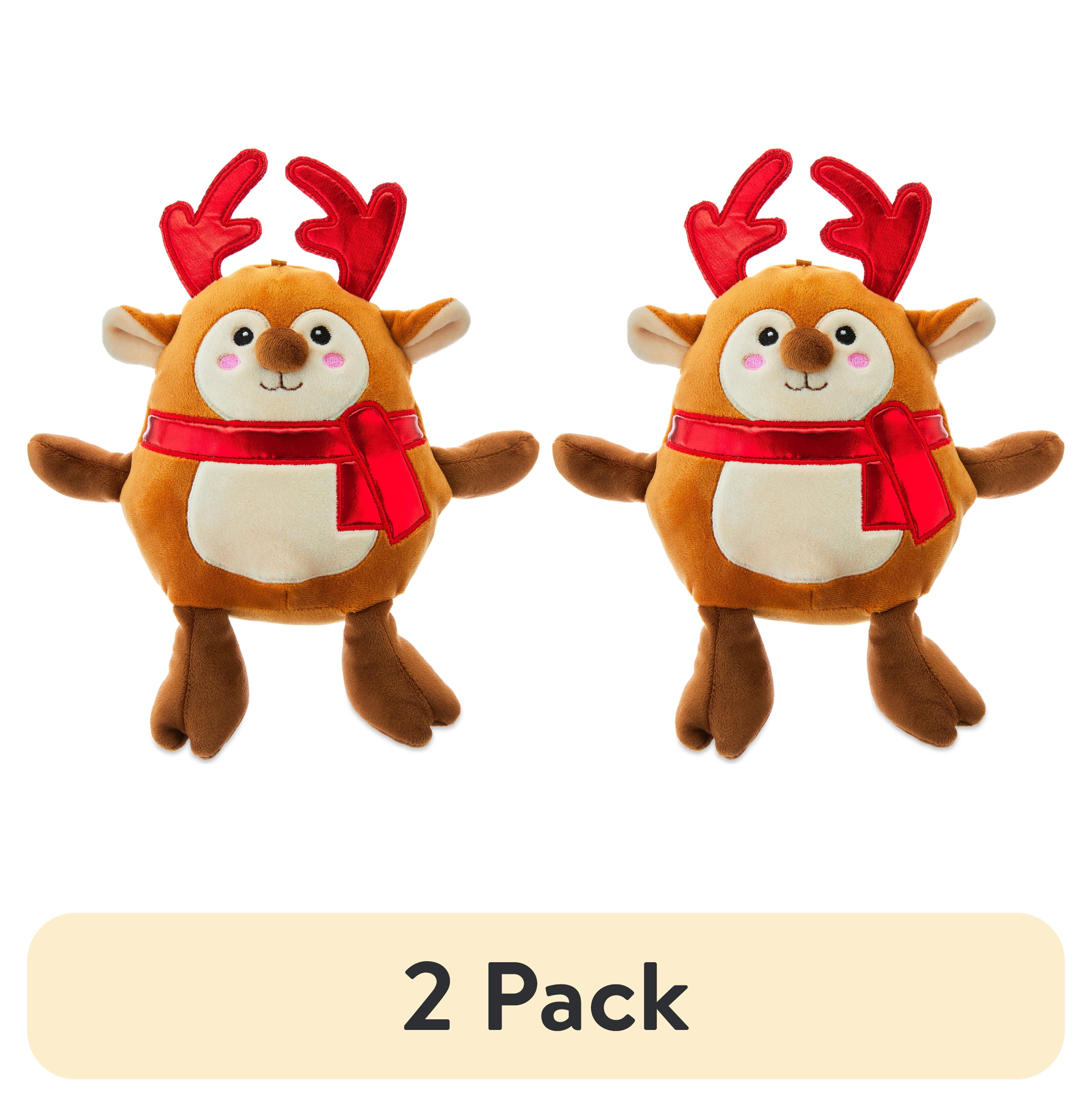 (2 pack) Round Reindeer Plush, by Holiday Time