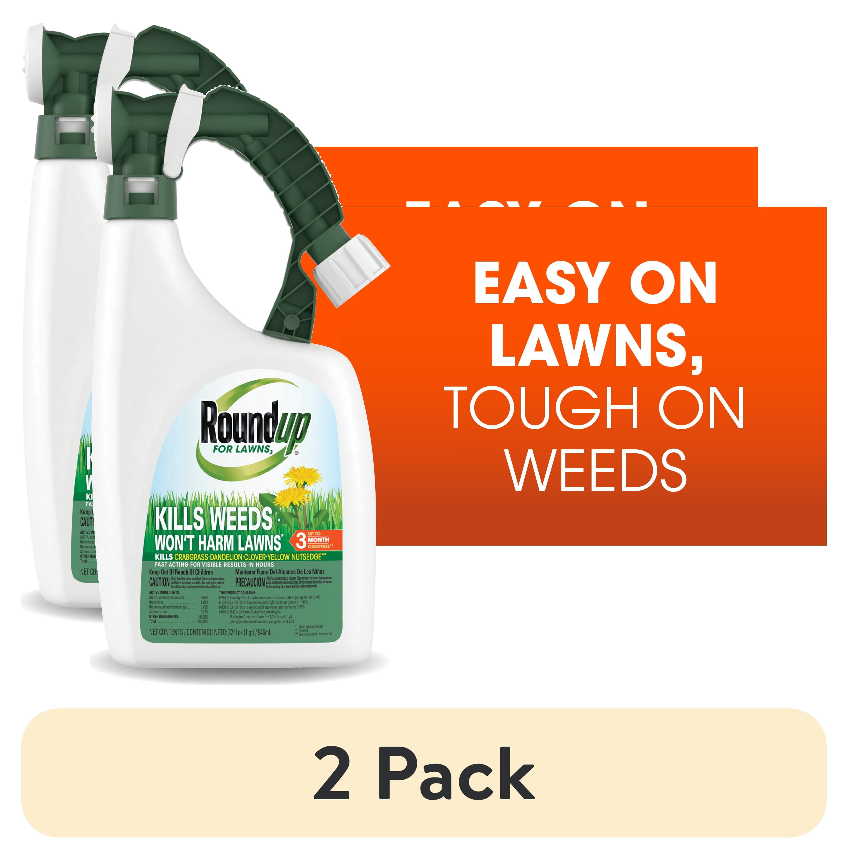 (2 pack) Roundup For Lawns3 Ready-to-Spray, Weed Killer for Northern Grasses, 32 fl. oz.
