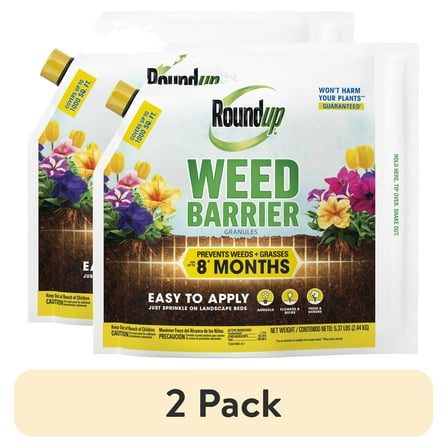 (2 pack) Roundup Weed Barrier Granules for Weed Prevention, 5.37 lbs.