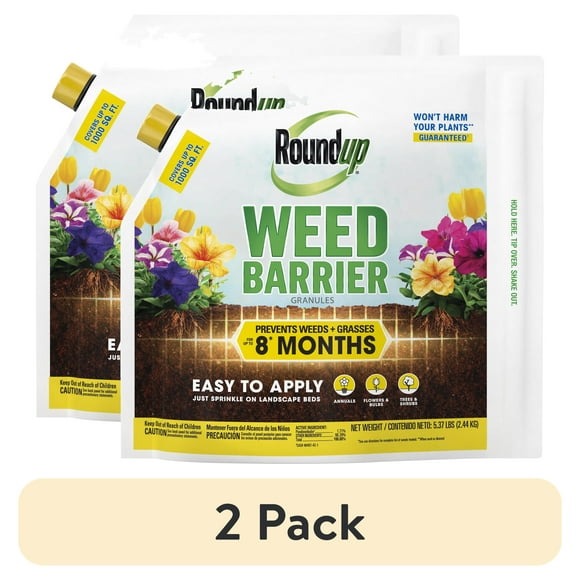 (2 pack) Roundup Weed Barrier Granules for Weed Prevention, 5.37 lbs.
